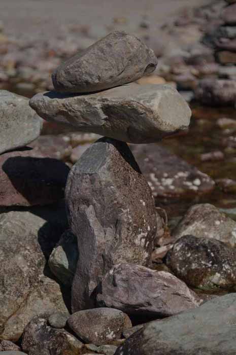 a beach of cairns, McDonald Lake Lodge